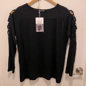 Milan Kiss black long sleeve top XL